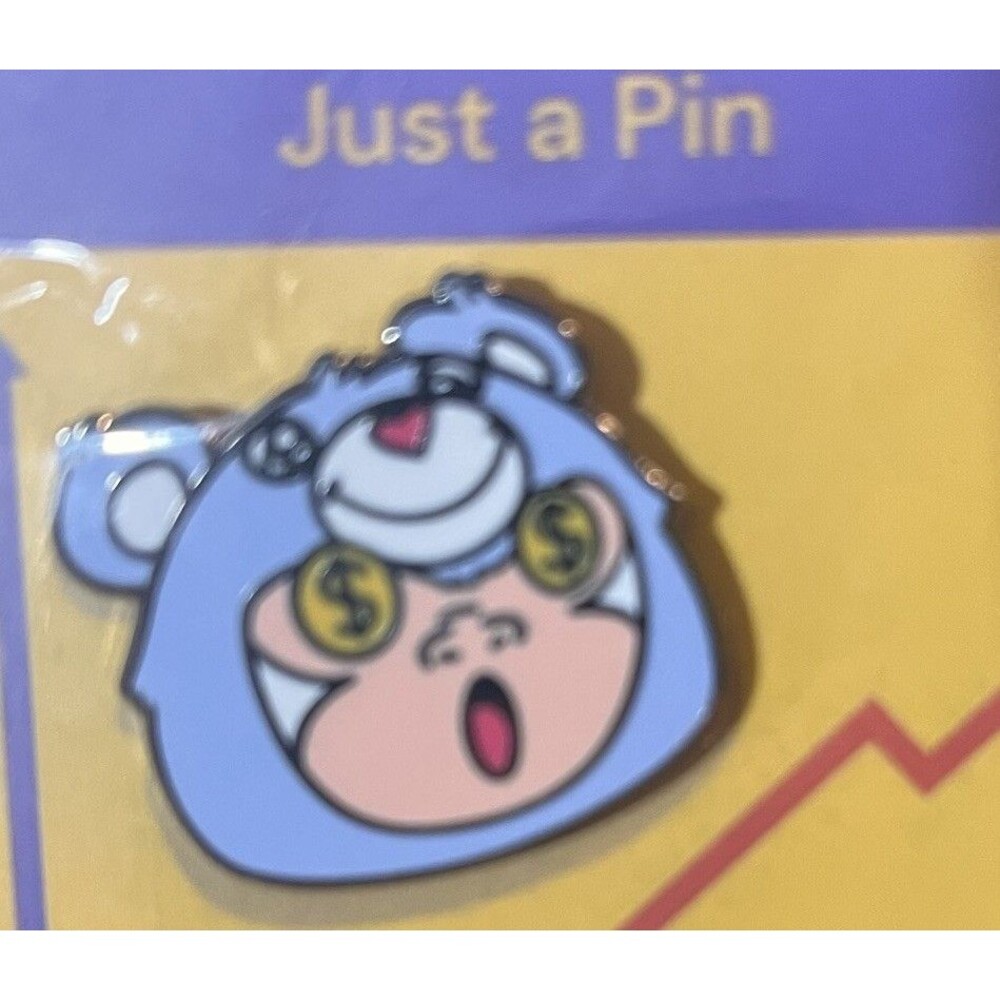 Crypto Ape Meme Enamel Pin Just Ape Number Go Up Trader Stock Market - Picture 2 of 5
